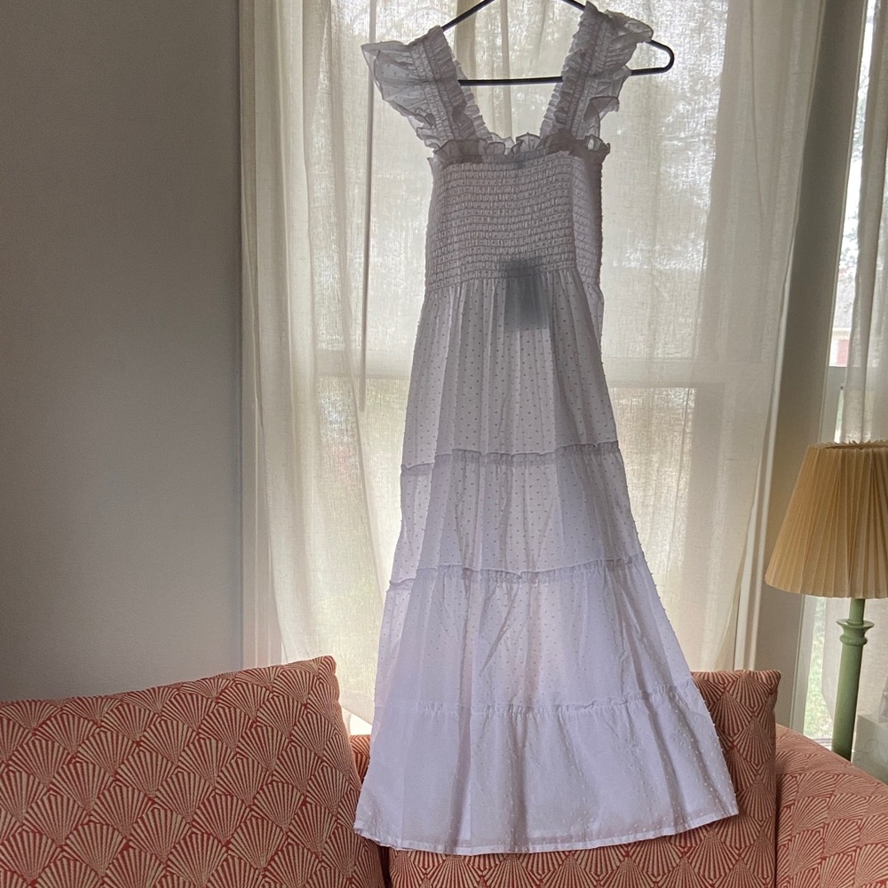 Hill House Ellie Nap Dress in Swiss Dot Dress white flutter